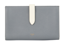 Celine Large Strap Wallet, Leather, Grey, DB 3*